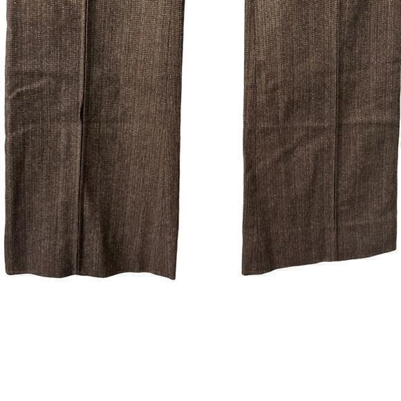 Vintage Y2K Alice + Olivia Brown Striped Wool Blend Wide Leg Pants - 10 - Picture 4 of 8